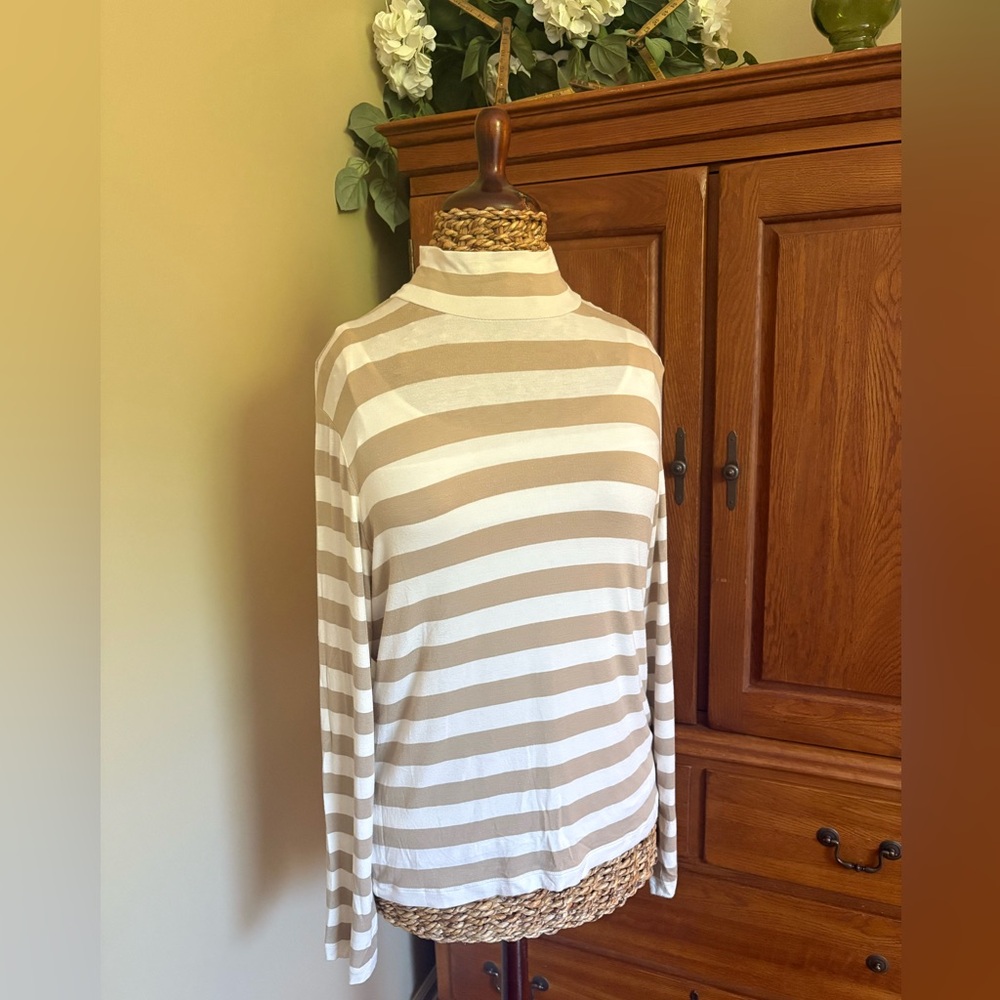 Vintage Talbots mock neck turtleneck stripe